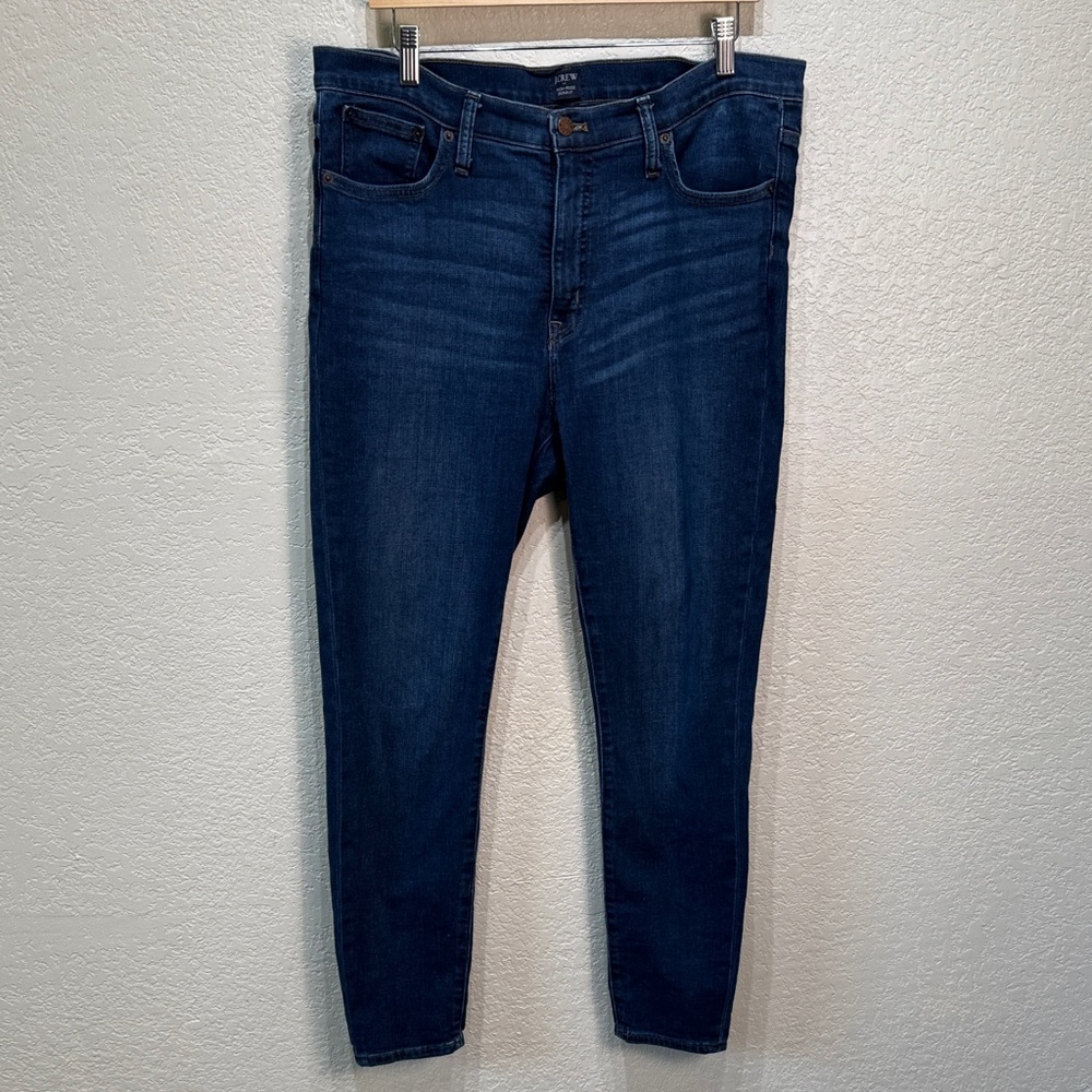 J. Crew Women Size 32‎ Indigo Denim Jean High Rise Skinny Ankle Pants